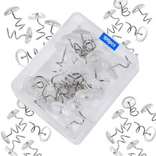 100 Pcs Bed Skirts Pins and Upholstery Tacks,Clear Head Screw Twist Pins for