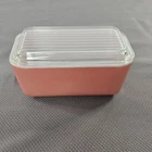 Vintage PYREX 502 Flamingo Pink Refrigerator Dish Milk Glass W/ 502-C Lid READ⬇