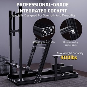 Hottoby Racing Simulator Cockpit 4080Auminum With Monitor Stand Fit Thrustmaster
