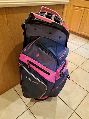 Datrek Lite Rider Pro Cart Golf Bag with 14-way Dividers & Rain Cover Pink/Black - Picture 6 of 11