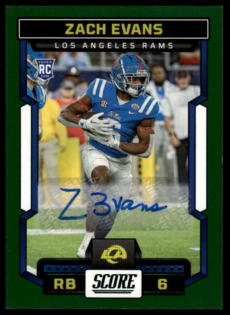 2023 Score #319 Zach Evans Signatures Green