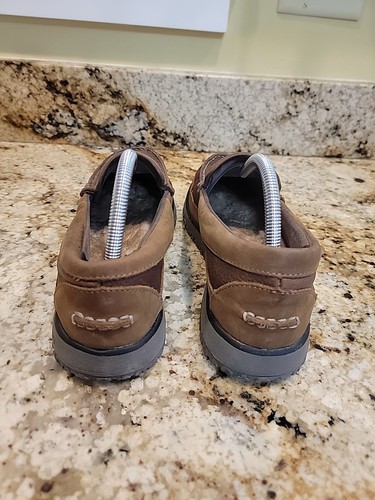 LL Bean Herren All Week Slipper Mokassins Braun Leder Lammfell Gefüttert Schuhe Größe 9 M - Bild 5 von 10