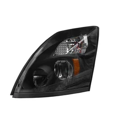 For 2004-2017 2018 Volvo VNL VNX LED Headlights Headlamps Black Left Right