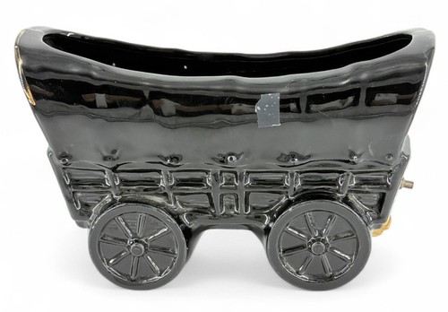 VINTAGE Black & Gold Conestoga Wagon TV Lamp - Picture 3 of 8