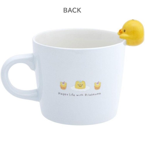 Kiiroitori Yellow Chick Mug Cup w/ Figure Blue San-X Japan 2025 Rilakkuma - Picture 2 of 4