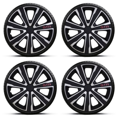 FOR MERCEDES SPRINTER 16" INCH WHEEL TRIMS BLACK & SILVER HUB CAPS GTR 4PC - Picture 3 of 4