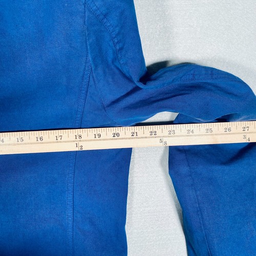 Vintage Wallace Barnes Jacket Mens 40L Blue Cotton Seersucker Barn Chore Blazer - Picture 11 of 16