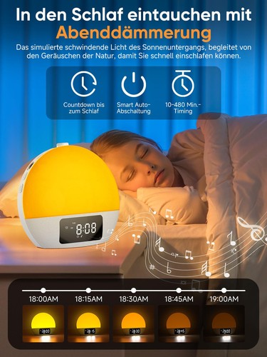 Tageslichtwecker Geschenke Lichtwecker Wecker Digital Wake Up Light mit 25 - Bild 12 von 24