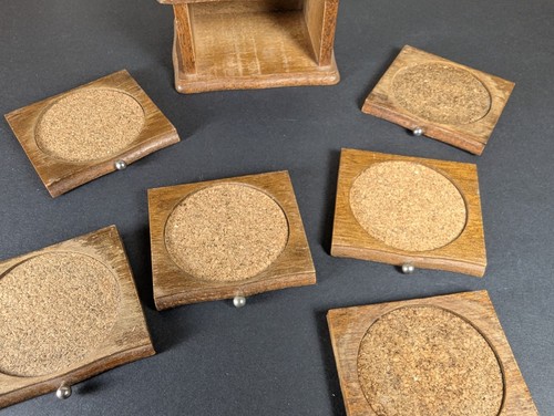 Vintage Stockente Holz Untersetzer 8er Set Albert E. Retro Hütte - Bild 2 von 5