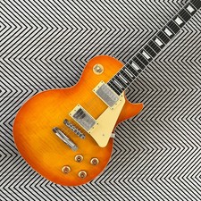 LP Electric guitar yellow flame maple top mahogany neck Fast shipping in stock