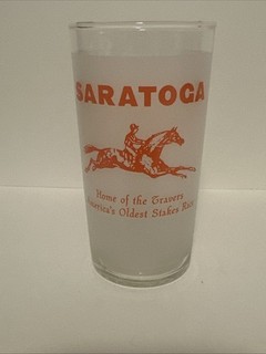 Vintage Saratoga Race Course Travers Stakes Kentucky Derby Style Glass