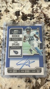 2023 Panini Contenders Optic - Rookie Ticket Auto Tyjae Spears Blue Prizm /75 RC