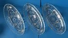 3 Vintage Anchor Hocking Star of David Oval Relish Dish Tray Clear Prescut Glass