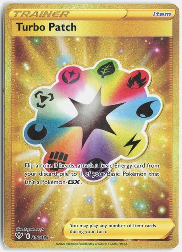 Turbo Patch 200/189 Secret Rare Darkness Ablaze Pokemon Holo Near Mint