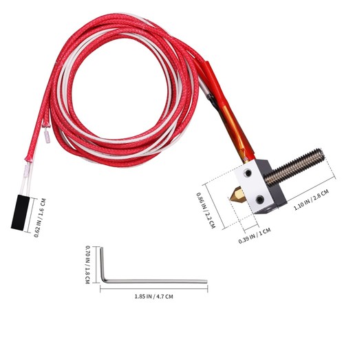 2pcs uetek zusammengebautes Extruder -Teil Hot End für 3D -Drucker 1,75 mm - Bild 3 von 12