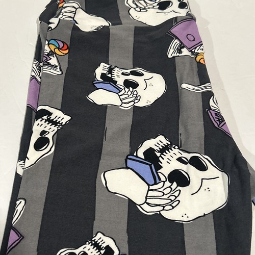 LuLaRoe NWOT Halloween Skeleton Leggings! Womens One Size-Grey Stripes! - Picture 2 of 8
