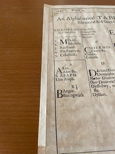 17th Century ORIGINAL JOHN SPEED Hand Engraved/Coloured Map FLINTSHIRE 1676 - Picture 15 of 21