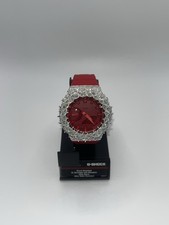 Moissanite 925 Silver Iced Red Casio G Shock GA-2100 Watch