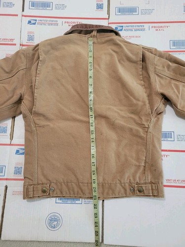 VTG Y2K Carhartt USA Y20 BRN Quilt Lined Youth Size 14 Regular Detroit Jacket - Picture 17 of 20
