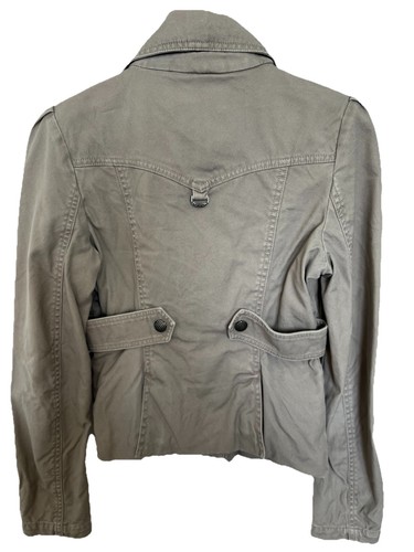 Diesel Vintage Women Military Field Jacket Khaki Beige Safari Small Y2K Buttons - Picture 7 of 7