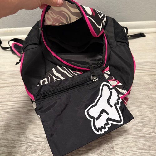 Mochila Escolar Vintage FOX Racing Y2K Rosa Negra Grunge Patinador Bolso para Libros Escolares - Imagen 3 de 7
