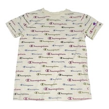 Champion Heritage T-Shirt Boys Small S All Over Print AOP Multicolor Script Logo