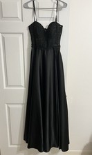 Windsor Black Satin Formal Dress