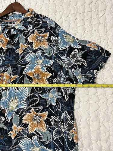 Margaritaville Hawaiian Shirt Mens XL Blue Floral Short Sleeve Rayon - Picture 5 of 6