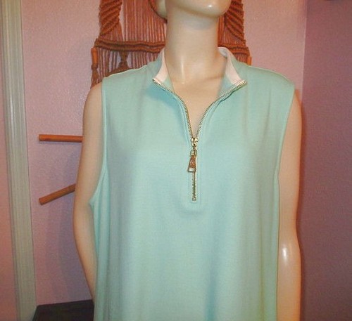 Spartina 449 Serena Dress Womens XXL Sleeveless Pique Gold Zipper A-Line Vacay - Picture 2 of 10