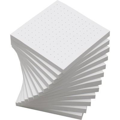 (12 Pad) Dotted Sticky Notes, 3x3 Inch, Dot Grid 3 inch x 3 inch, Raw White