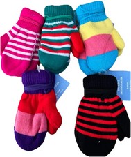 Winter Place Toddler Children Knit Winter Mitten Gloves Lot Of 5 NEW Fun Colors