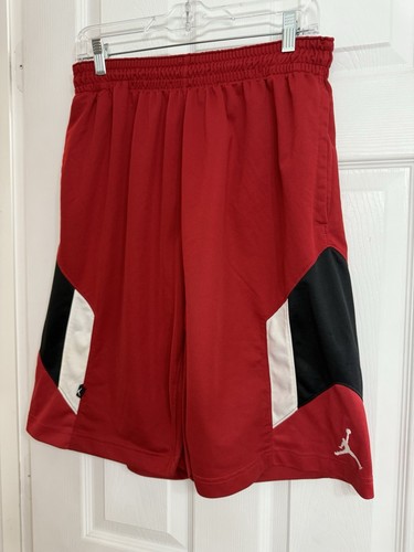 Nike Air Jordan Herren Shorts Large Dri-Fit rot schwarz Athletik Basketball Gym