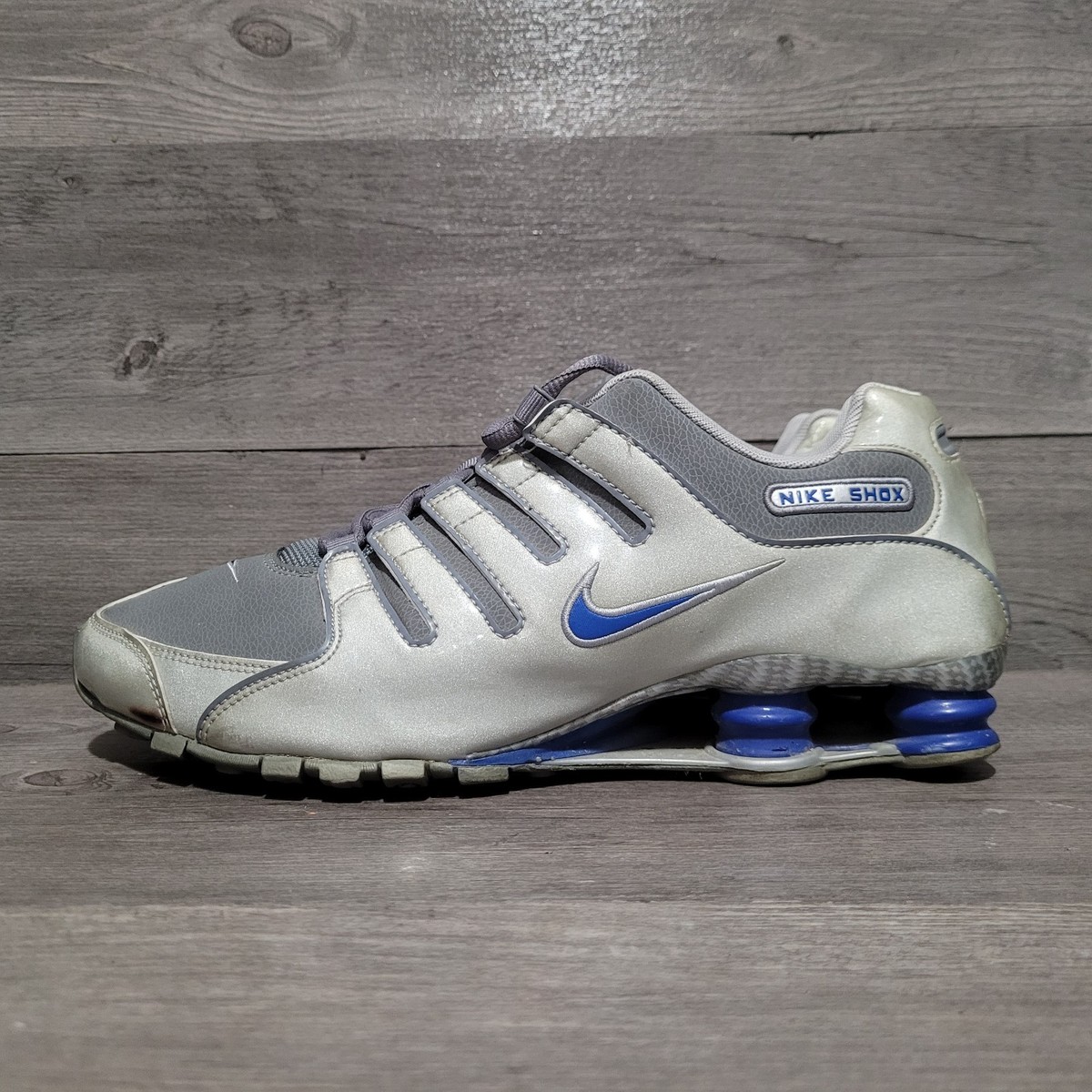 2012 Nike Shox NZ Mens Sz 11.5 Blue Grey Silver 325201-042 | eBay