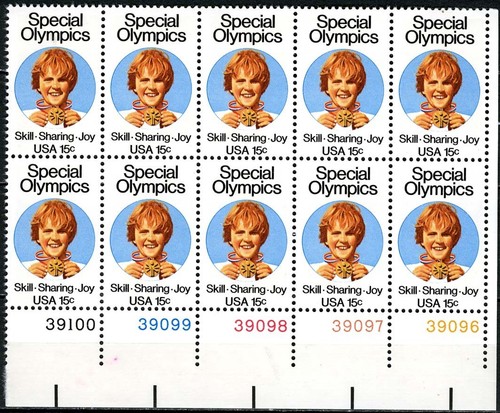 SC# 1788 - 1979 15¢ - Olimpiadas Especiales - Bloque de placas de 10 - Como nuevo nunca montado