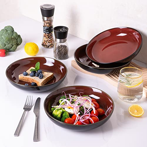 Large Pasta Bowls,38oz Ceramic Pasta Bowls,9.0" Reactive Glaze Pasta Bowl Set - Picture 3 of 8