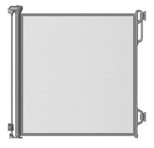 Retractable Baby Gate for Stairs  Doorways - 55" Wide Portable Safety Gate Gray