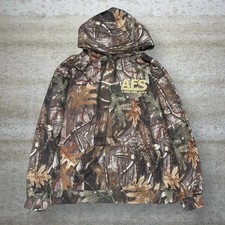 Vintage 90s Hoodie Mens L Hunting Camo Polyester Pullover Woodland