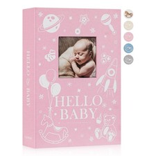 Baby Photo Album 4x6 300 Pockets, Linen Newborn Bebe Ultrasound Photo Album w...