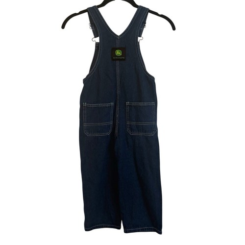 John Deere Denim Bib Overalls Boys Size 4 T Carpenter Pockets Farm - Picture 6 of 8