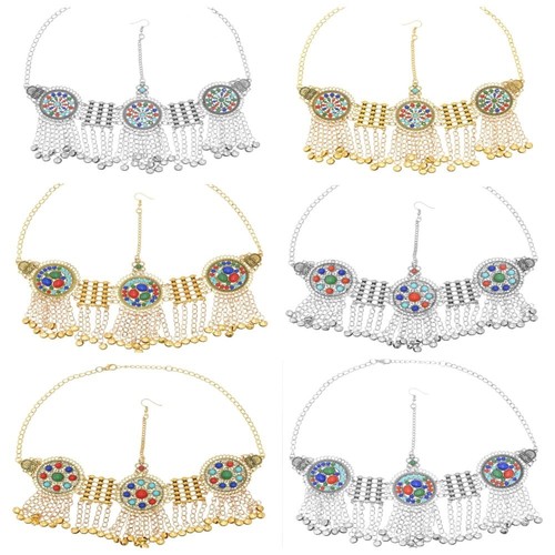 Forehead Chain Women Head Chain Hanfu Headwear  Afghan Headband - Afbeelding 2 van 10