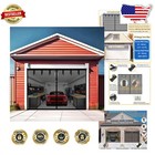 Garage Door Screen 12x9ft Black Fiberglass Magnetic Closure Easy Install