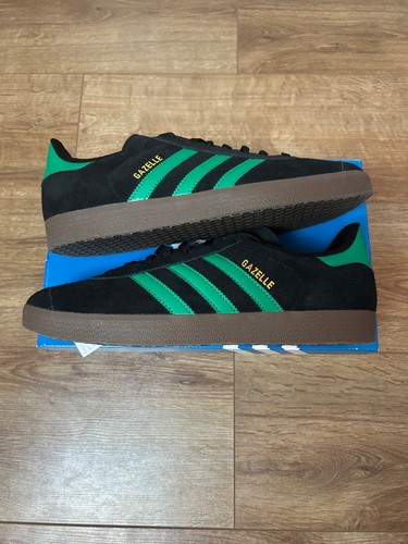 Adidas Originals Gazelle Herren Sneaker - UK Größe 9,5 - Schwarz/Grün (JH5394) ✅📦