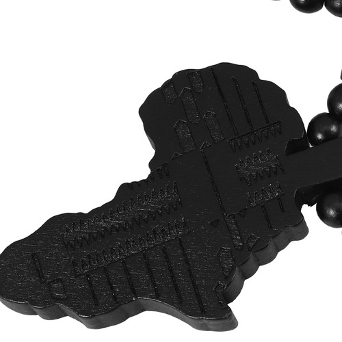 Collar de madera unisex joyería colgante de cuentas negras accesorios africanos - Imagen 12 de 12