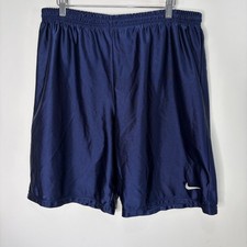 Vintage Nike Basketball Shorts Swoosh Blue Shinny Silky Dazzle 90's Men L READ
