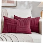  2 Packs Lumbar Decorative Throw Pillow Covers 20" x 12" (Pack of 2) Burgundy