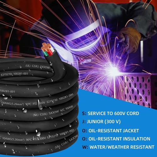 10/4 Wire 10AWG SJOOW Wire 10 Gauge,10/4 Portable Power Cable 10 Gauge 4 Cond... - Picture 4 of 7