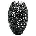 Bergamo Art 15" Decorative Handmade Aluminum Egg Nest Flower Vase in Black