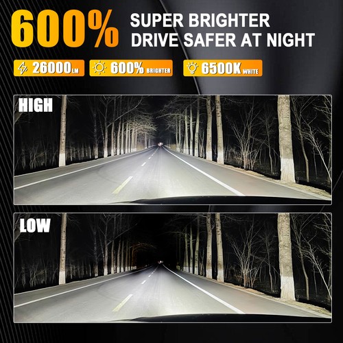 For Dodge Ram 2500 2006-2010 LED Headlight+ Fog Light Bulbs Kit Combo White - Picture 7 of 16