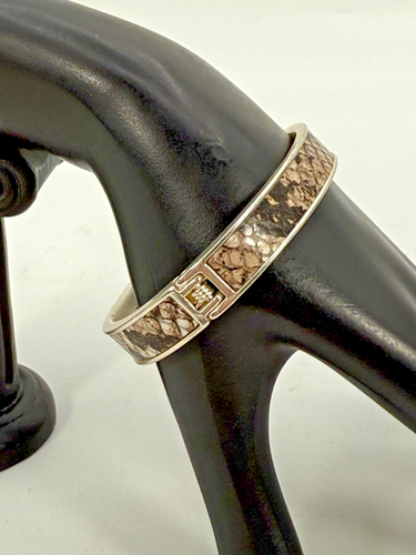 Lucky Brand Woman’s Snakeskin Cuff Bracelet Hinged Bangle - Picture 5 of 10