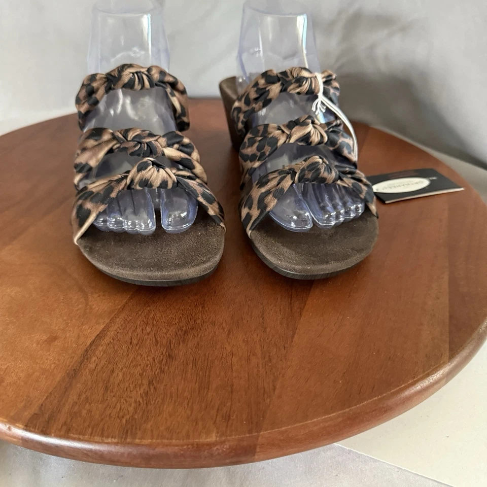 Vionic Rizzo Wedge Sandals Black Sz 8 Leopard Print New w/o Box Comfort - Image 3 of 4